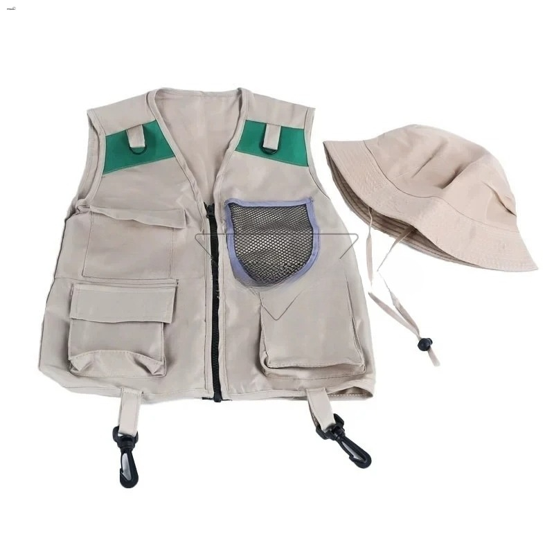 Outdoor Adventure Kit For Boys - Kids Explorer Vest and Hat Costume