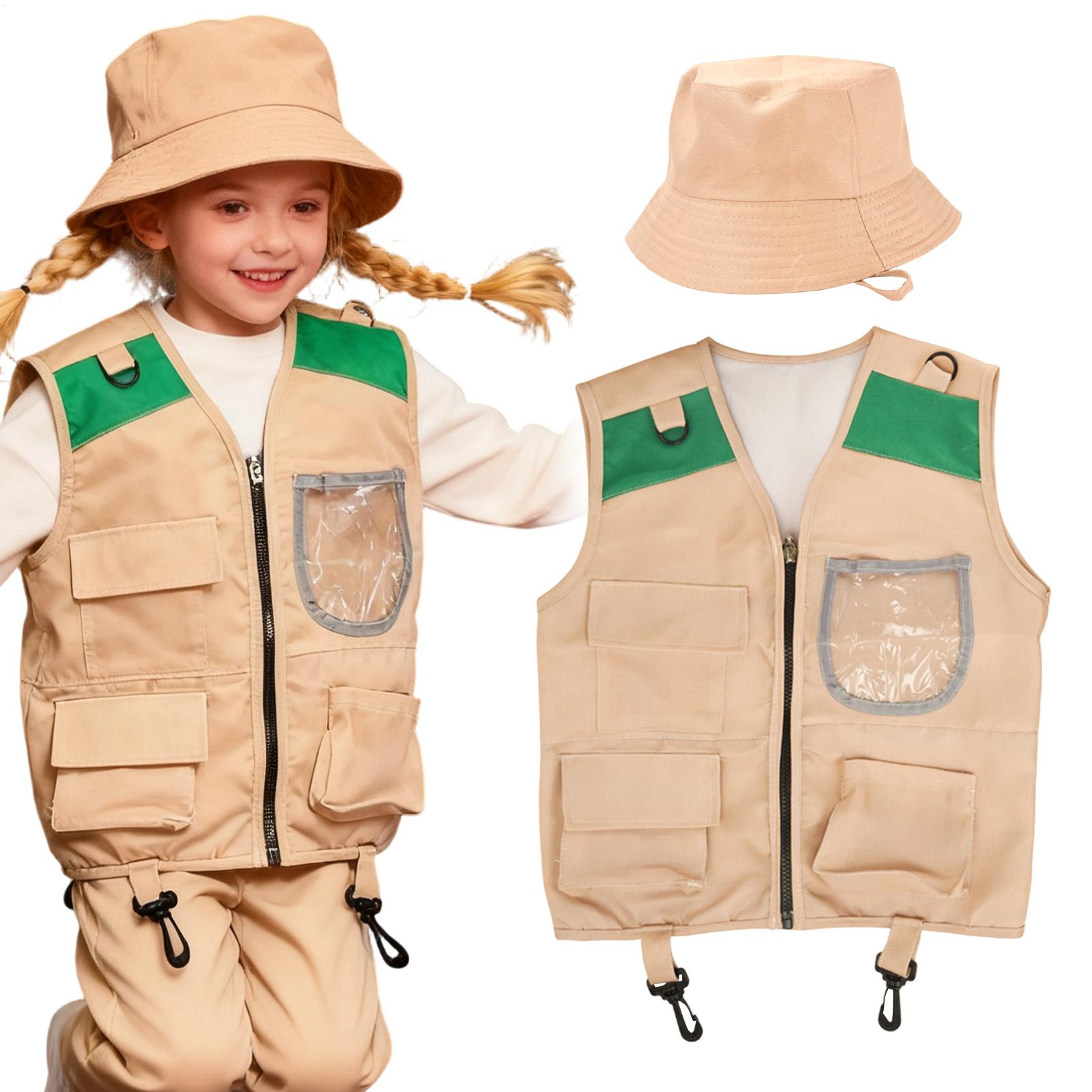 Outdoor Adventure Kit For Boys - Kids Explorer Vest and Hat Costume