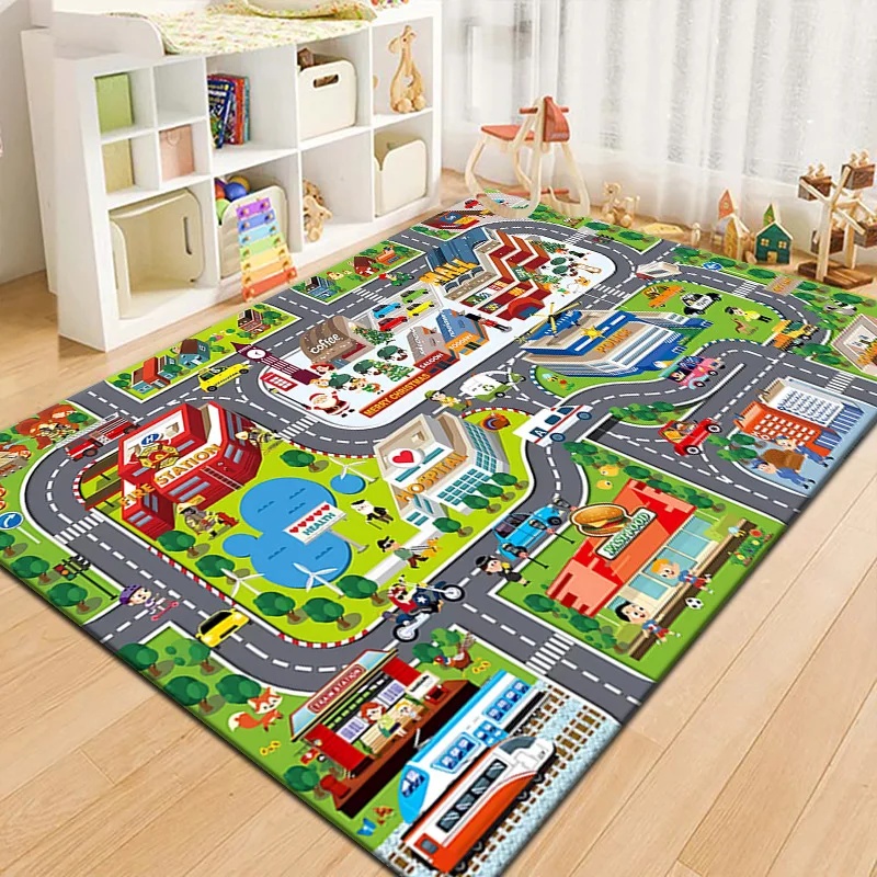 Outdoor Adventure Toys For Kids - Colorful Kids City Map Play Mat