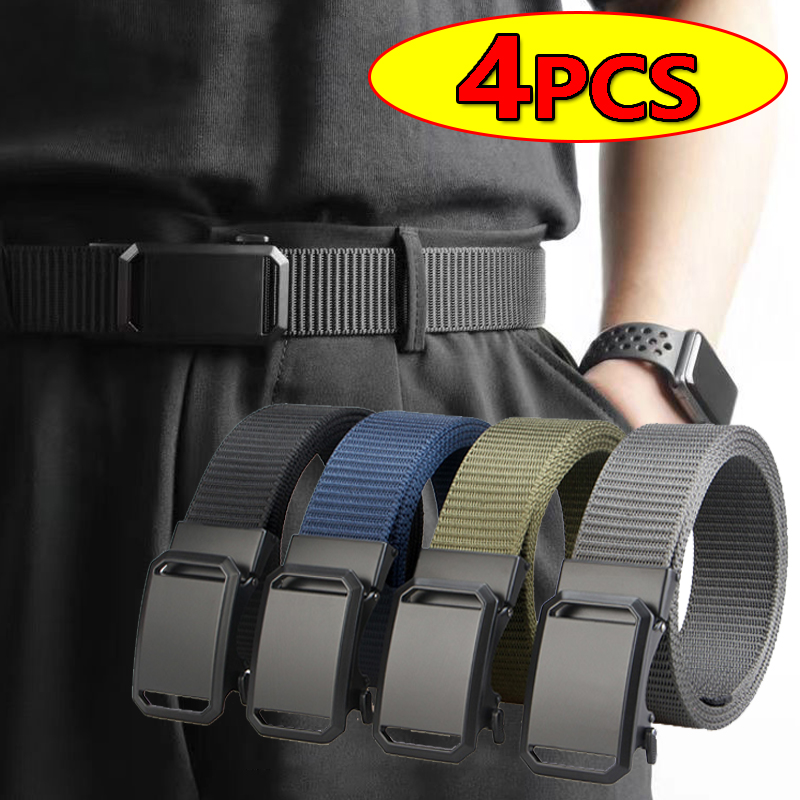 Outdoor Adventure Training - Men's Belt Tactical Canvas Automatic Metal