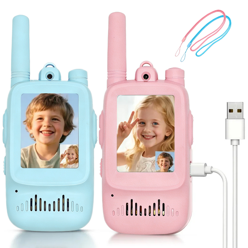 Outdoor Adventure Toys For Kids - 2pcs Kids Video Walkie Talkie Rechargeable