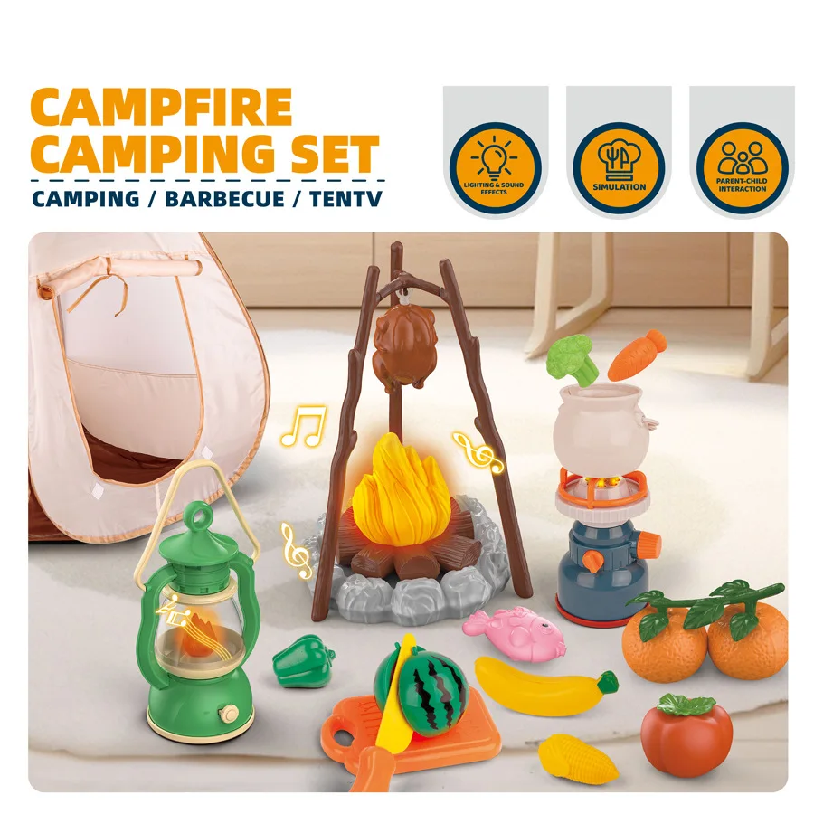 Kids Camping Tent Set Simulate - Outdoor Adventure Toys For Kids 评论和价格
